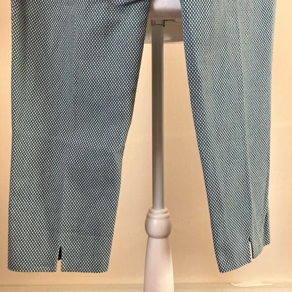 Piazza Sempione Audrey Blue Micro Print Capri Pants size IT 44 US 8 - Picture 6 of 10